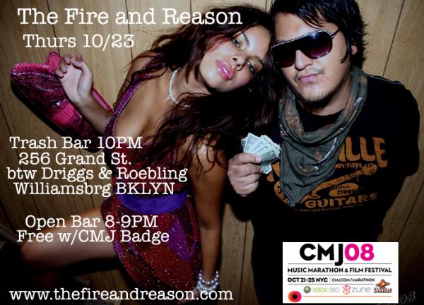 The Fire and Reason, Trash Bar, Oct 23. Open Bar 8-9